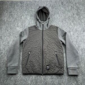 Kari Traa Jacket Womens Medium Gray Quilted Full‎ Zip Hooded Athletic Activewear